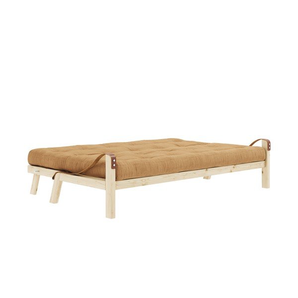 Canapea galben-muștar extensibilă cu tapițerie din catifea reiată  204 cm Poetry – Karup Design-image-3