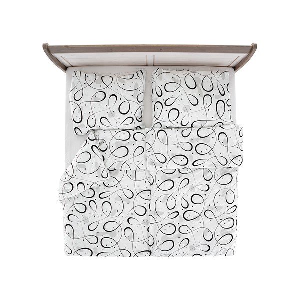 Lenjerie de pat neagră-albă din țesătură crep pentru pat de o persoană 140x200 cm Top Class – B.E.S.-image-2