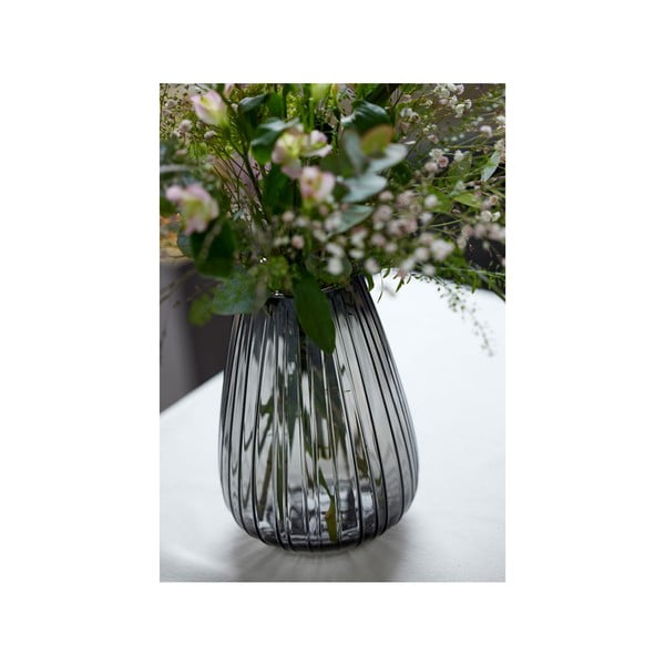 Vază din sticlă Bitz Kusintha, înălțime 22 cm, gri-image-4
