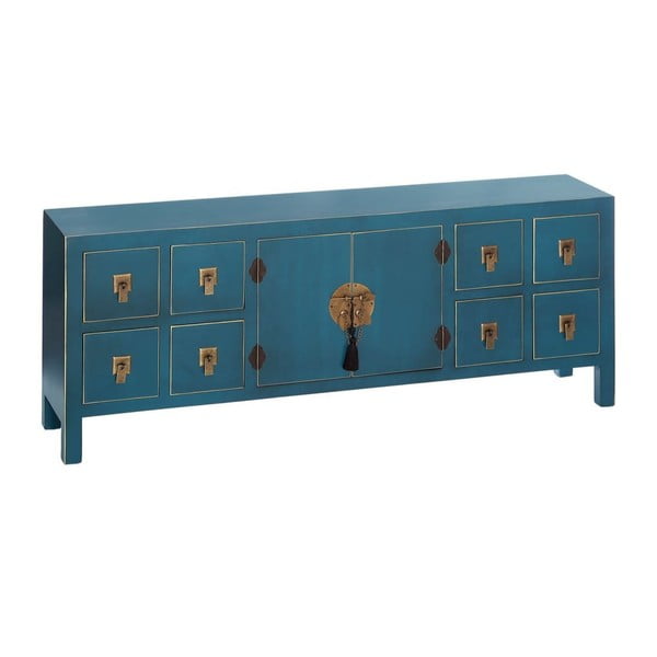 Comodă albastră joasă 130x50,5 cm Oriente – Ixia