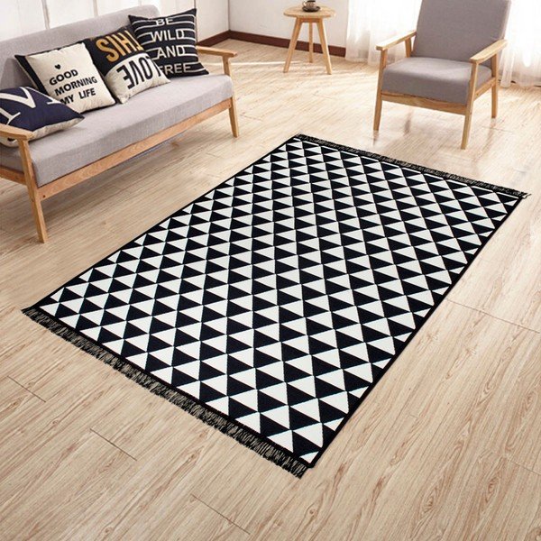 Covor reversibil Apollon, 80 x 150 cm, alb-negru-image-3