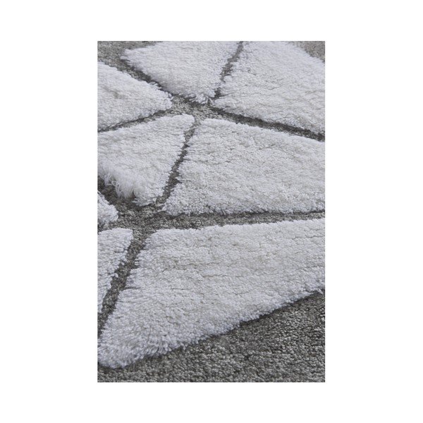 Covor baie Crasso Heart, 100 x 60 cm, gri - alb-image-2
