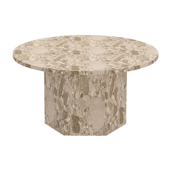 Măsuță de cafea maro deschis rotundă din marmură ø 80 cm Naxos – Actona-image-4