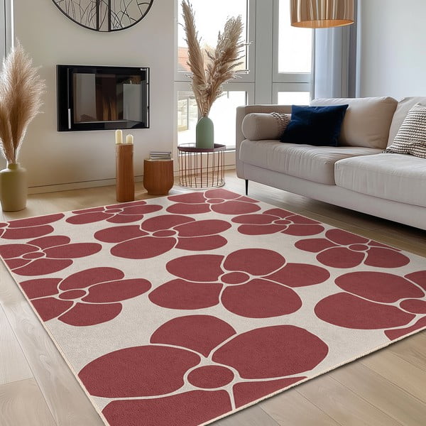 Covor tip traversă roșu lavabil 80x200 cm Red Meadow – Mila Home-image-3
