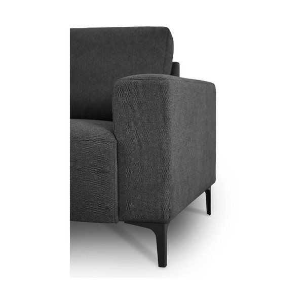 Colțar gri antracit cu tapițerie din chenille (cu colț pe partea stângă/în formă de ”L”) Fabian – Scandic-image-4