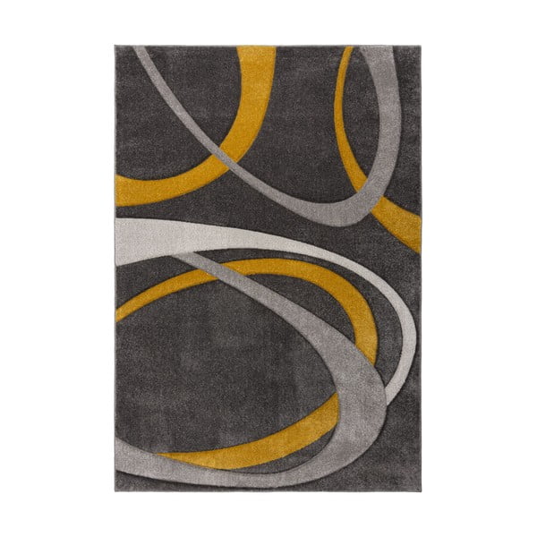 Covor galben ocru/gri 200x290 cm Elude Orb – Flair Rugs