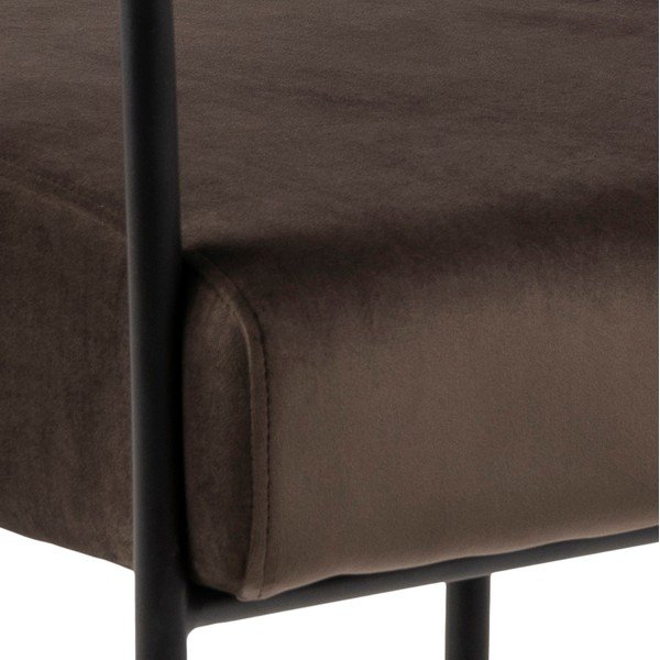 Fotoliu cu husă din catifea Actona Cloe, maro închis-image-3