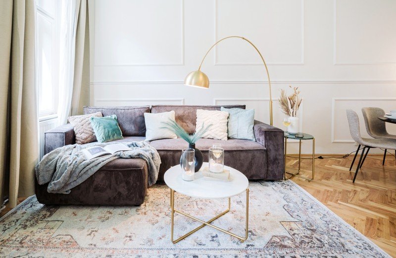 Stilul glamour într-un apartament cu 3 camere