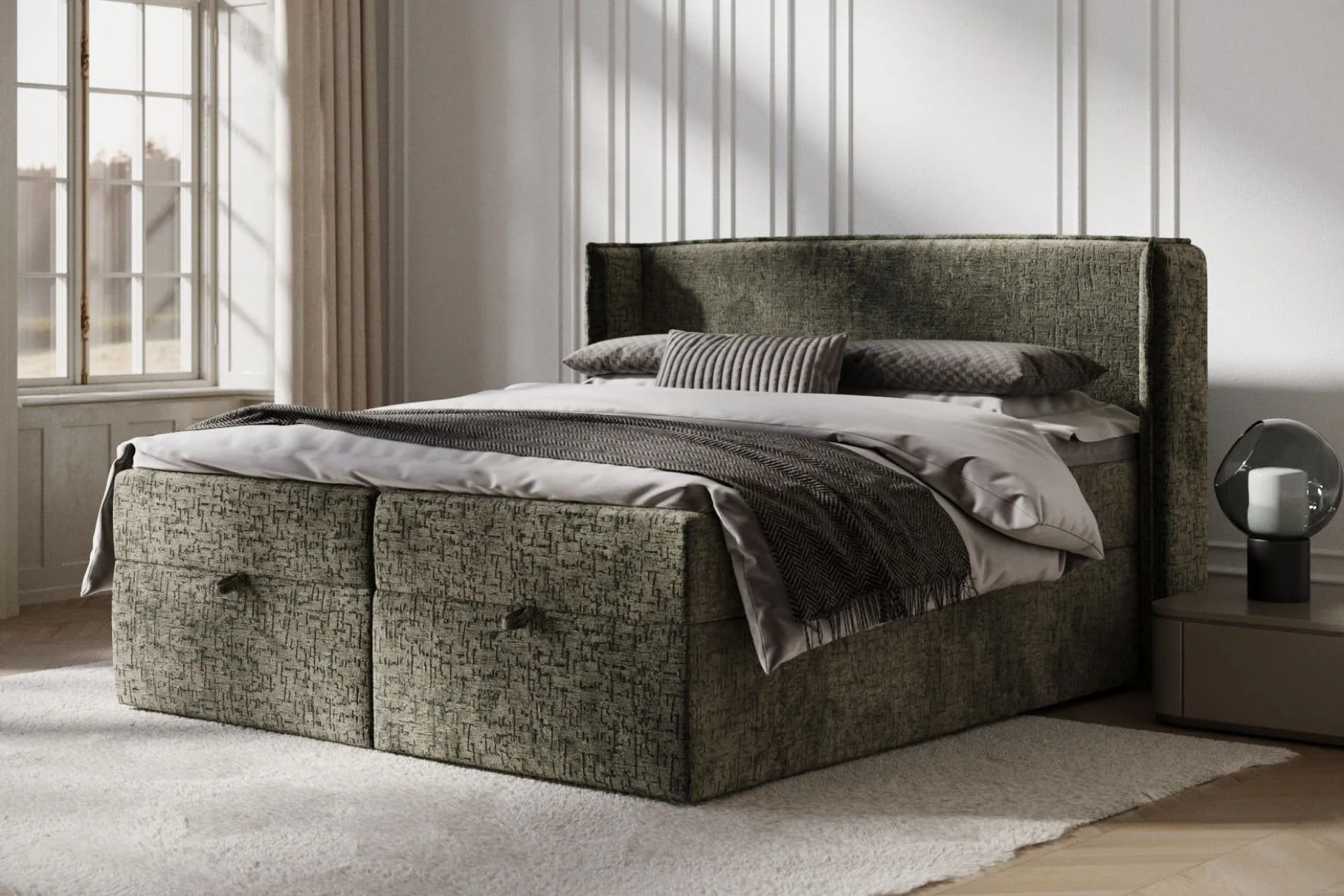 Paturile Boxspring sunt cunoscute și ca paturi continentale sau americane