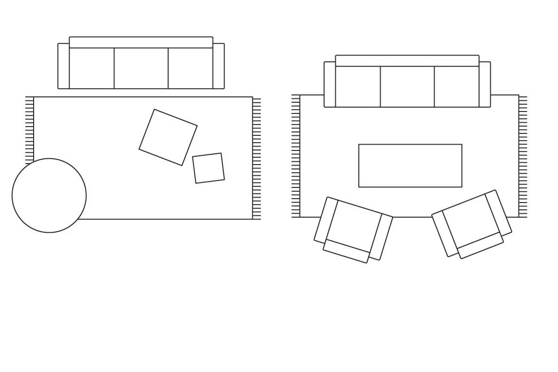 Într-un living mic alege un covor în culori deschise și mobilier variabil!