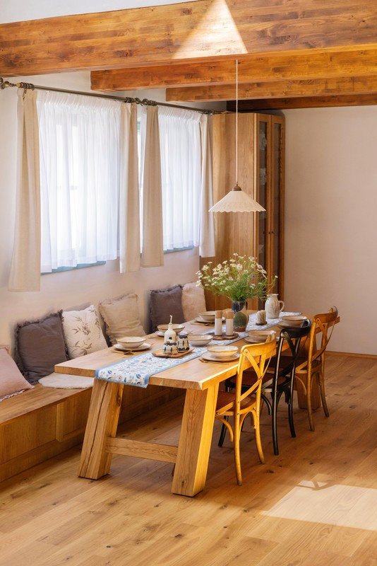Inspirații: Zonă de dining, Stil rustic