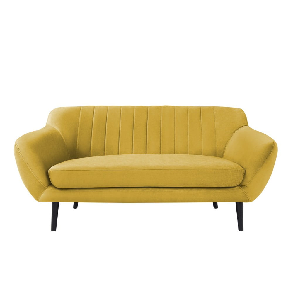 Canapea cu tapițerie din catifea Mazzini Sofas Toscane, 158 cm, galben 158 imagine model 2022