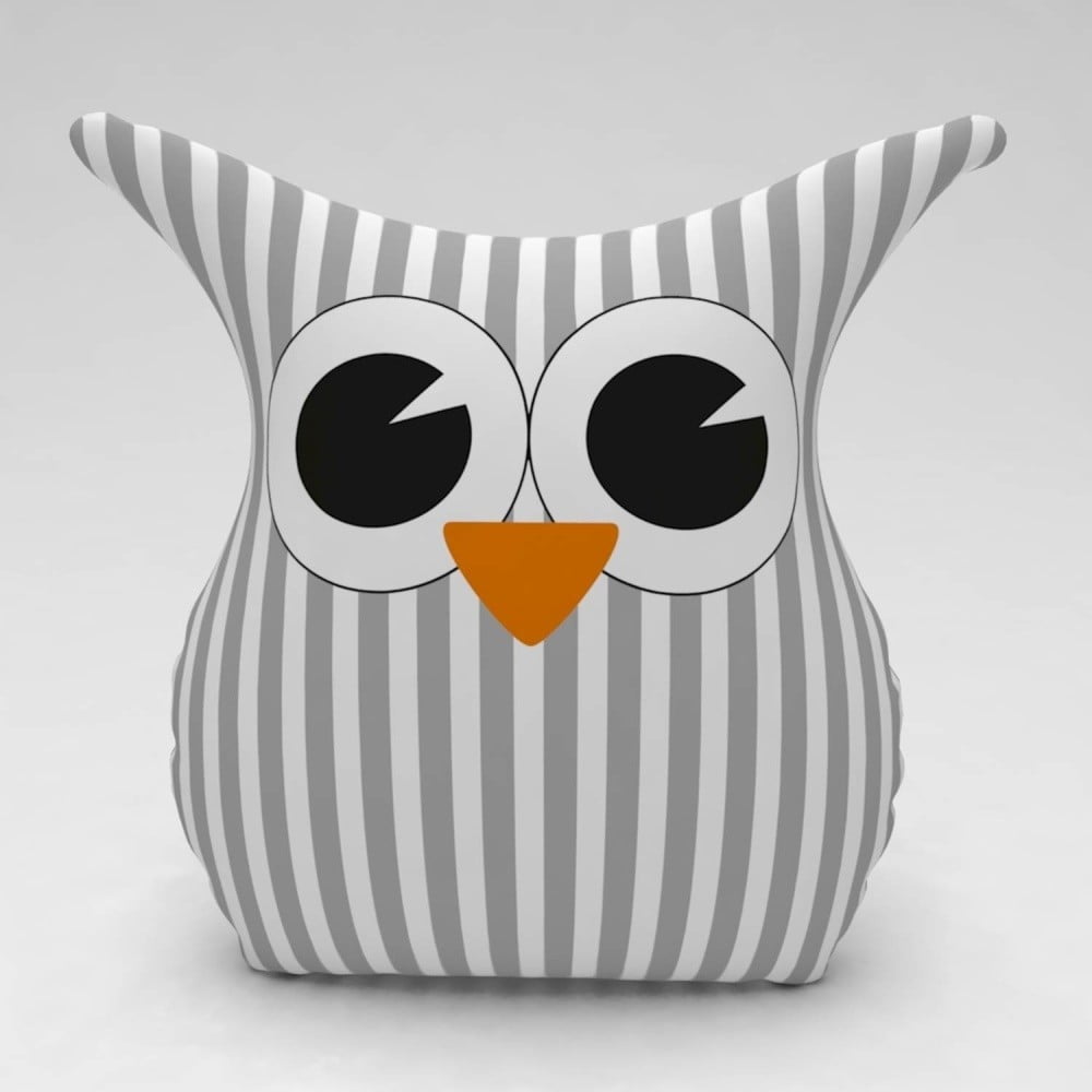Pernă Owl Stripes, gri