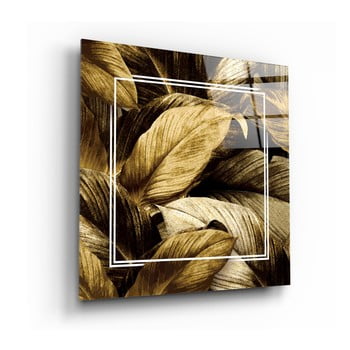 Tablou din sticlă insigne golden leaf, 60 x 60 cm