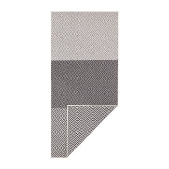 Covor reversibil adecvat interior/exterior bougari borneo, 80 x 350 cm, negru-crem