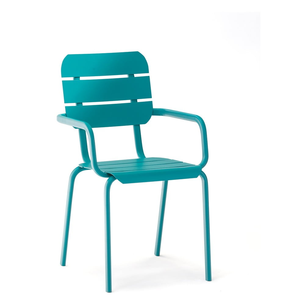 Set 4 scaune de grădină cu cotiere Ezeis Alicante, albastru Albastru imagine noua
