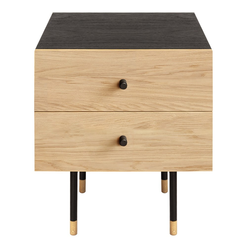 Noptieră în culoare naturală cu aspect de lemn de stejar Jugend – Woodman