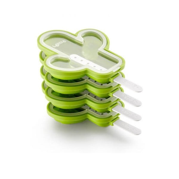 Set 4 forme din silicon pentru înghețată în formă de cactus Lékué, verde