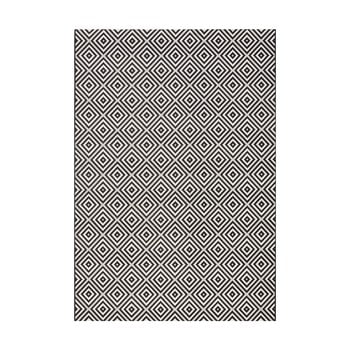Covor de exterior bougari karo, 140 x 200 cm, negru-alb
