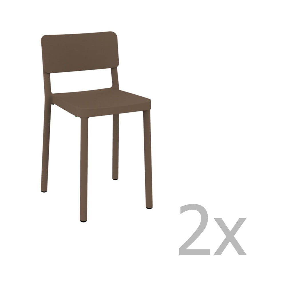 Set 2 scaune bar adecvate pentru exterior Resol Lisboa, înălțime 72,9 cm, maro ciocolată