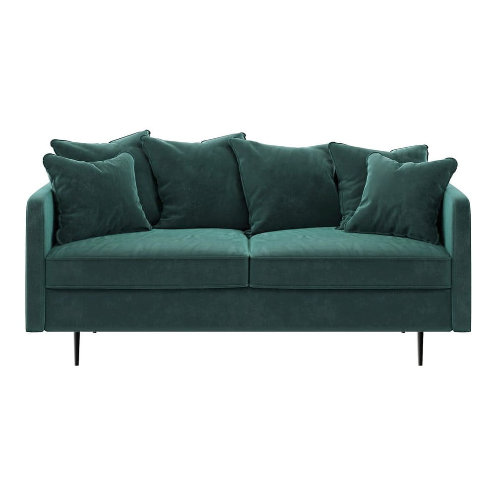 Canapea cu tapițerie din catifea Ghado Esme, 176 cm, verde – turcoaz închis 176 imagine noua somnexpo.ro