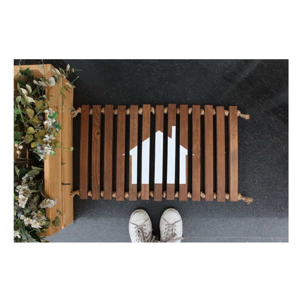 Preș/suport din lemn Doormat Woodie, 64 x 40 cm bonami.ro imagine 2022
