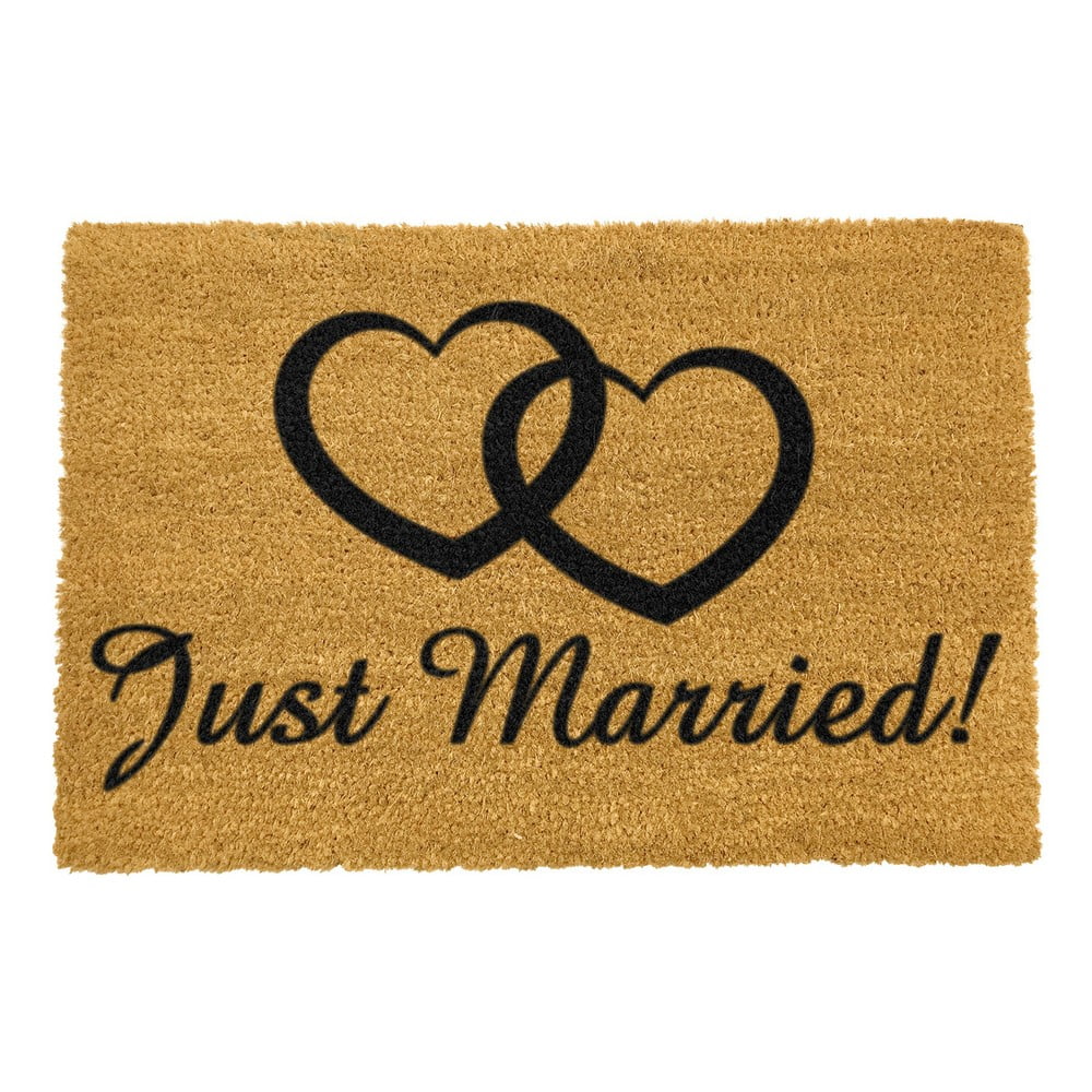 Covoraș intrare din fibre de cocos Artsy Doormats Just Married, 40 x 60 cm Artsy Doormats imagine 2022