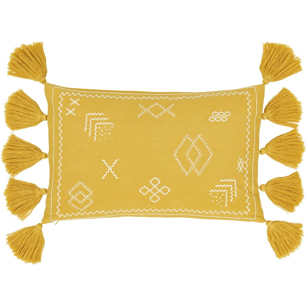 Față de pernă decorativă din bumbac Westwing Collection Huata, 30 x 50 cm, galben bonami.ro imagine noua