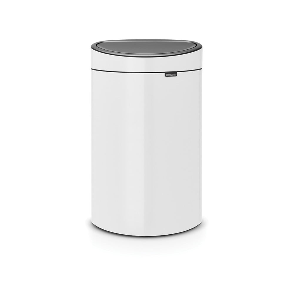 Coș de gunoi alb cu senzori de atingere din oțel 40 l Touch Bin – Brabantia