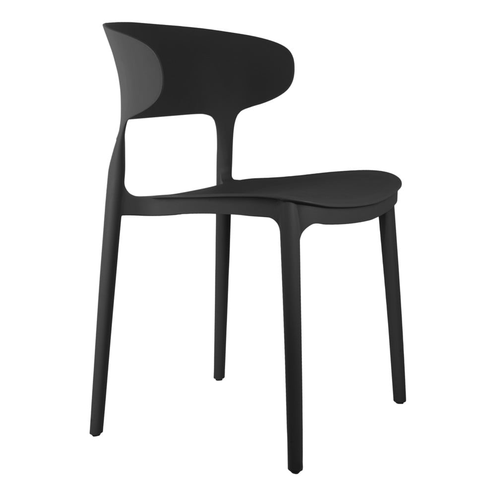 Scaune de dining negre 4 buc. din plastic Fain – Leitmotiv