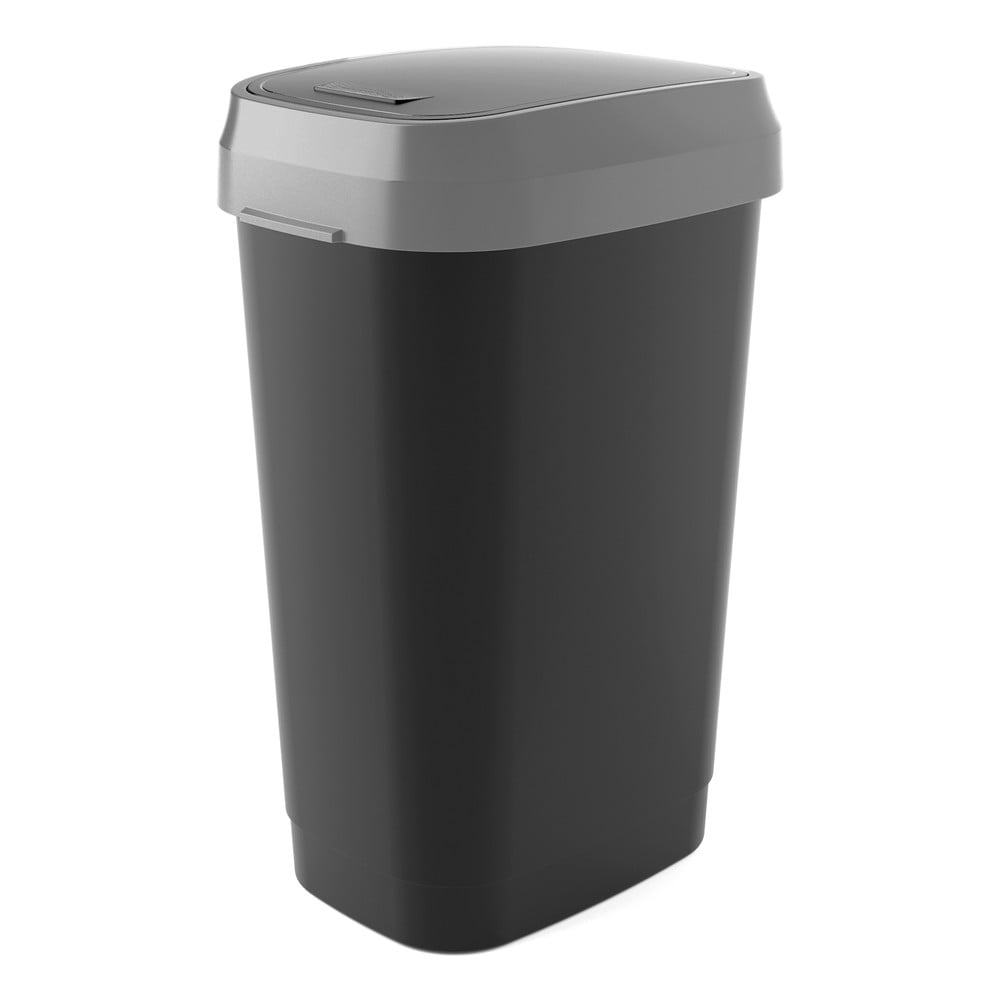 Coș de gunoi negru din plastic 50 l Dual Swing – KIS