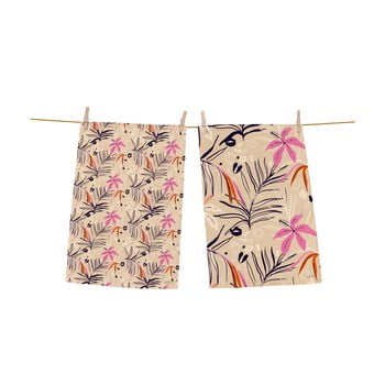 Set 2 prosoape de bucătărie din bumbac butter kings jungle in spring, 70 x 50 cm