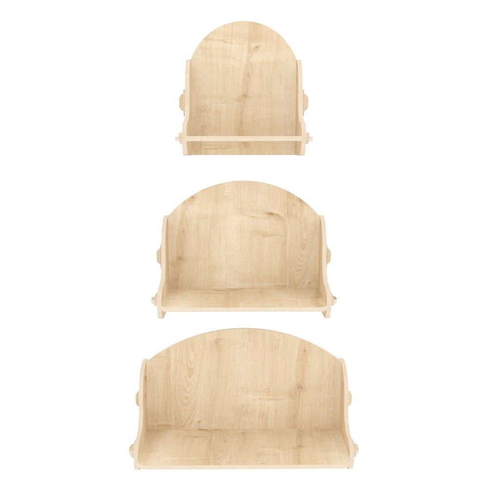 Rafturi 3 buc. cu aspect de lemn de stejar Sima – Kalune Design aspect