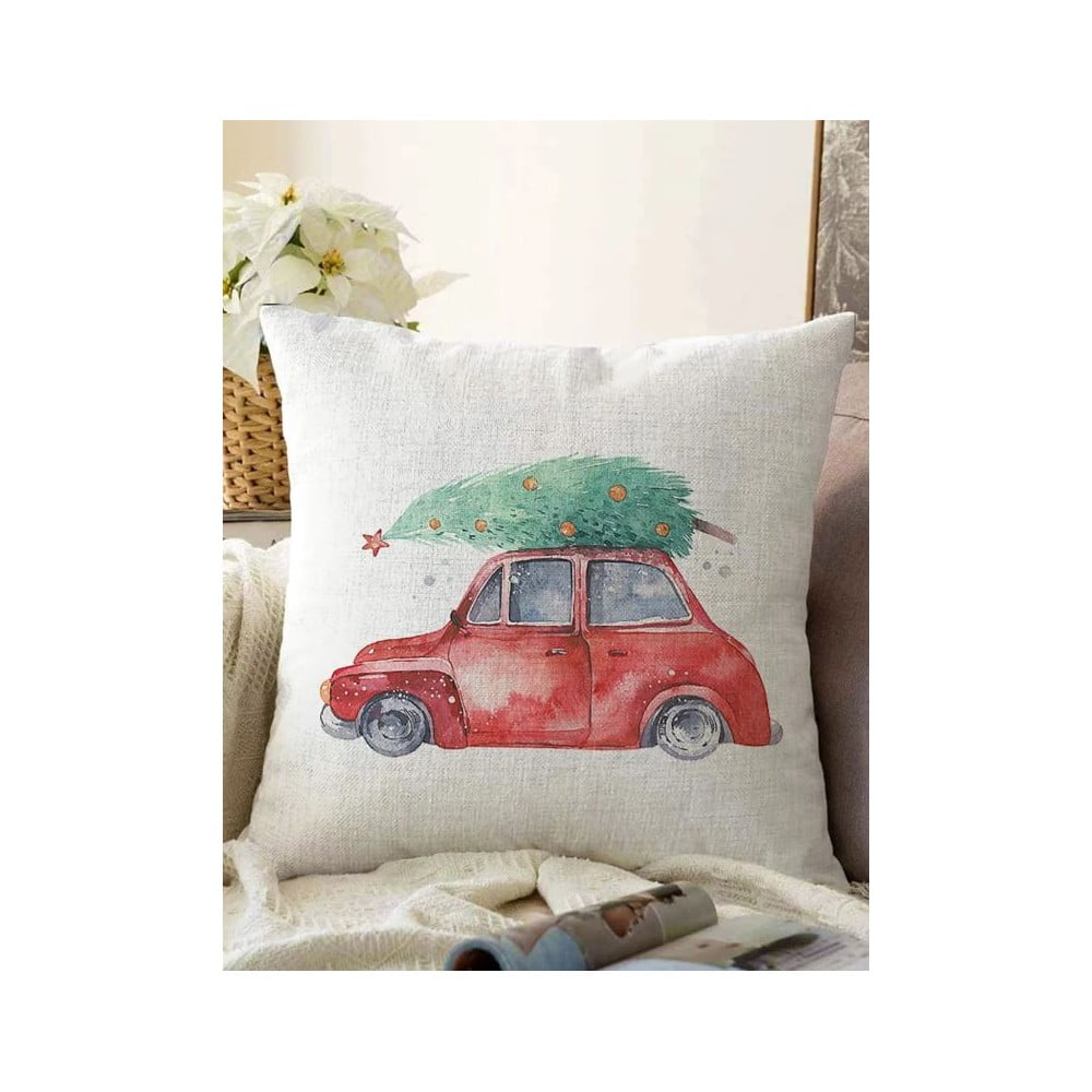 Față de pernă 43x43 cm cu model de Crăciun – Mila Home