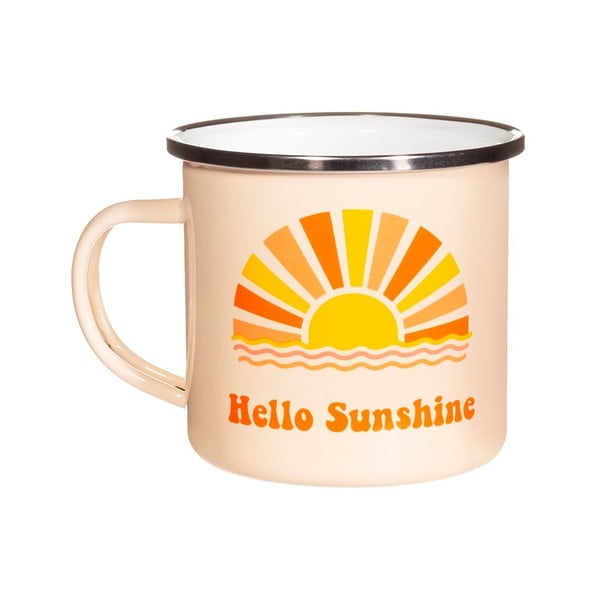 Cană din email Sass & Belle Hello Sunshine, 350 ml, portocaliu- alb
