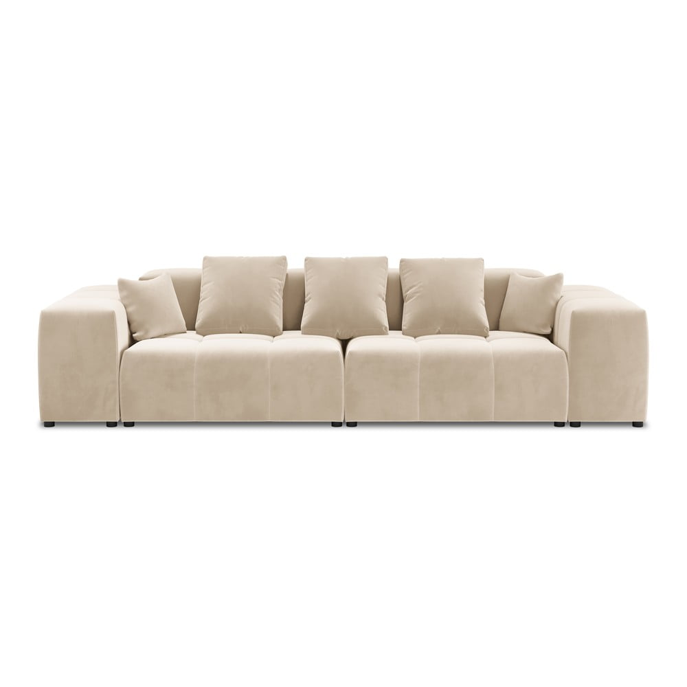 Canapea bej cu tapițerie din catifea 320 cm Rome Velvet – Cosmopolitan Design 320 imagine noua