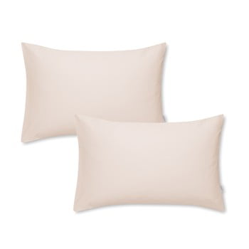 Set 2 fețe de pernă din bumbac satinat bianca standard, 50 x 75 cm, bej
