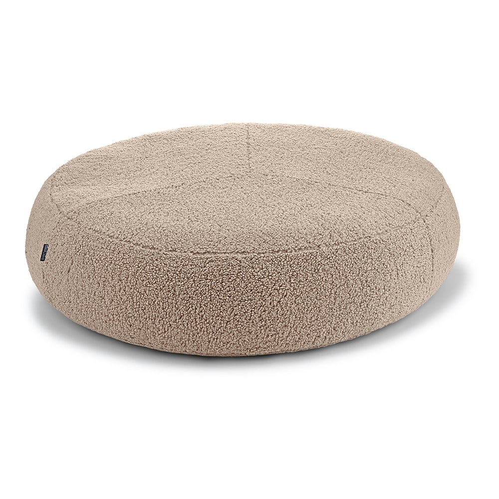 Pat bej pentru câini din material bouclé ø 70 cm Senso Pouffe Greige S/M – MiaCara