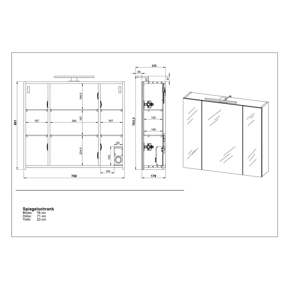 Set mobilier pentru baie gri Crandon 7820 - Germania - 3 | YEO