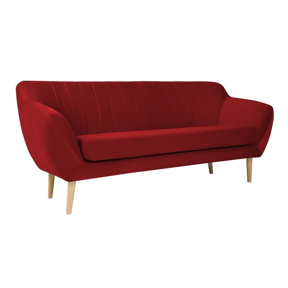 Canapea cu tapițerie din catifea Mazzini Sofas Sardaigne, 188 cm, roșu 188 imagine noua somnexpo.ro