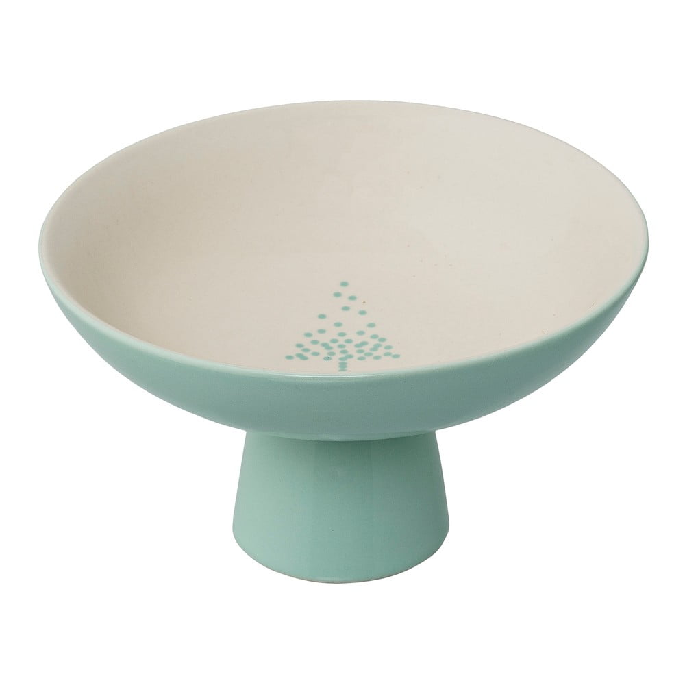 Tavă pentru servire din gresie ceramică Bloomingville Lucia, ⌀ 19 cm, verde