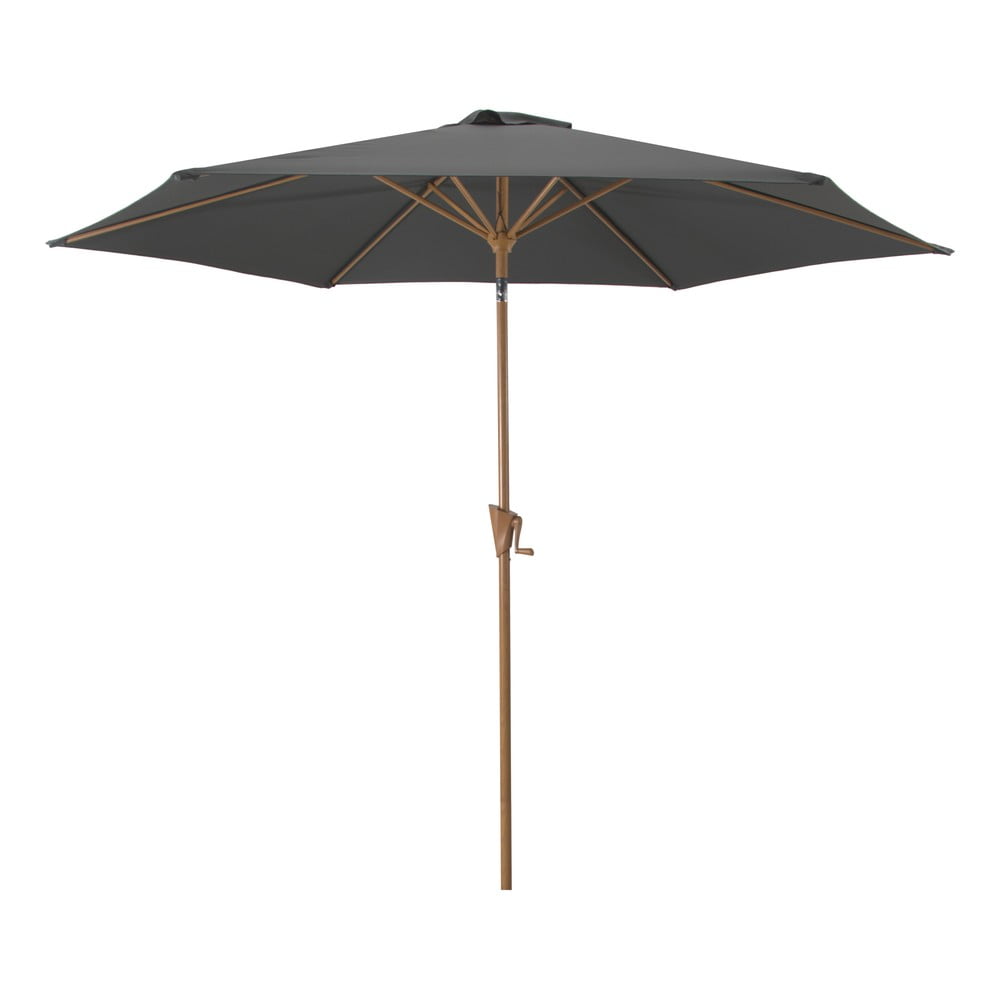 Umbrelă de soare gri închis ø 300 cm Wood – Rojaplast