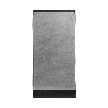 Prosop din bumbac ethere banda antracita, 100 x 150 cm, gri