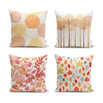 Set 4 fețe de pernă minimalist cushion covers autumn design, 45 x 45 cm