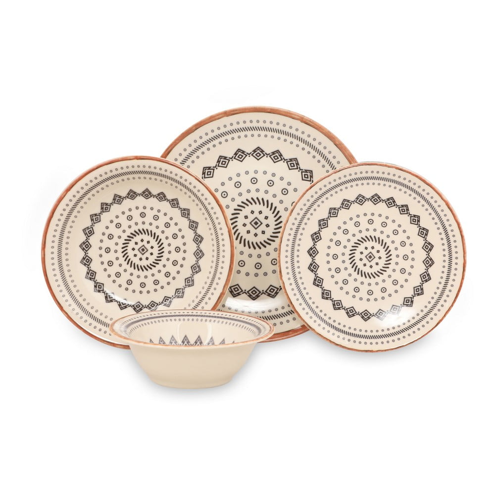 Set veselă 24 piese din gresie ceramică Kütahya Porselen Geometric bonami.ro
