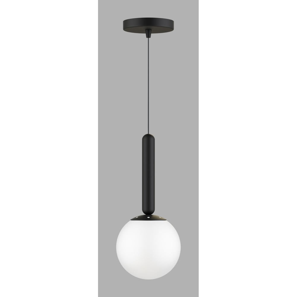 Lustră neagră cu abajur din sticlă ø 15 cm One – Squid Lighting