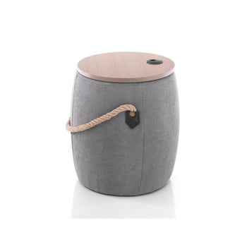 Puf cu spațiu de depozitare tomasucci barril, ø 40 cm, gri