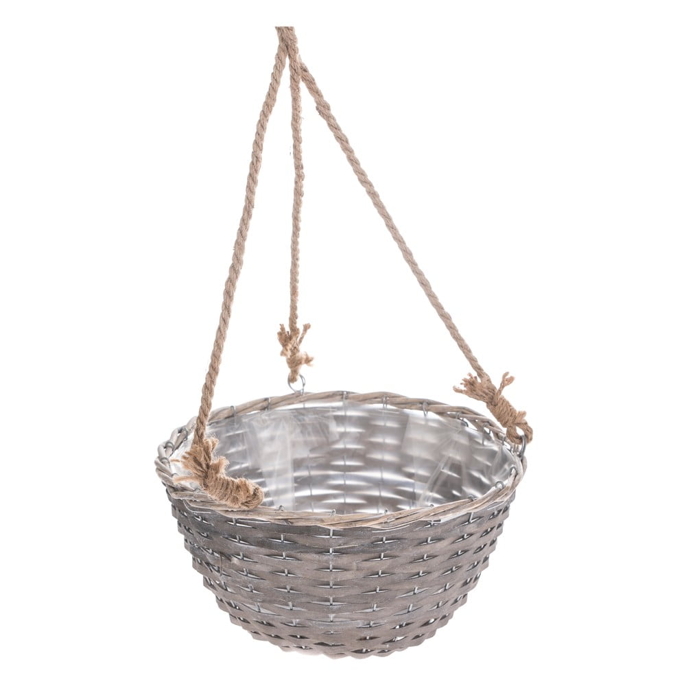 Ghiveci suspendat din răchită dakls, ø 18 cm, gri