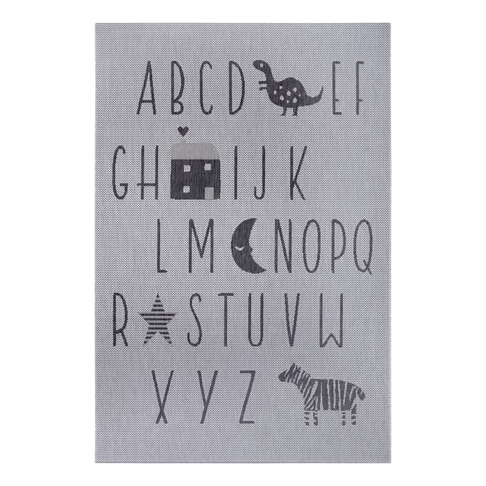 Covor copii Ragami Letters, 200 x 290 cm, gri