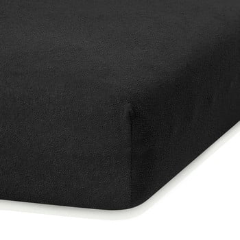 Cearceaf elastic ameliahome ruby, 200 x 120-140 cm, negru